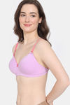 Zivame Beautiful Basics Padded Non Wired 3/4th Coverage Backless Bra - Violet Tulle — thumbnail 4